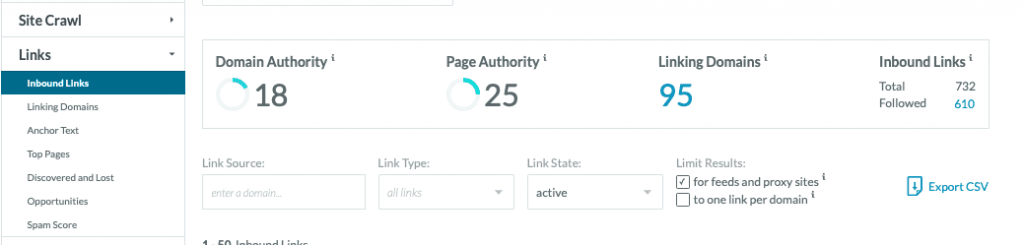 Check Inbound Links with Moz