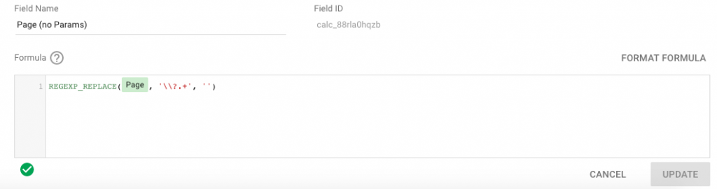 Google Data Studio - Stripping Parameters from URLs