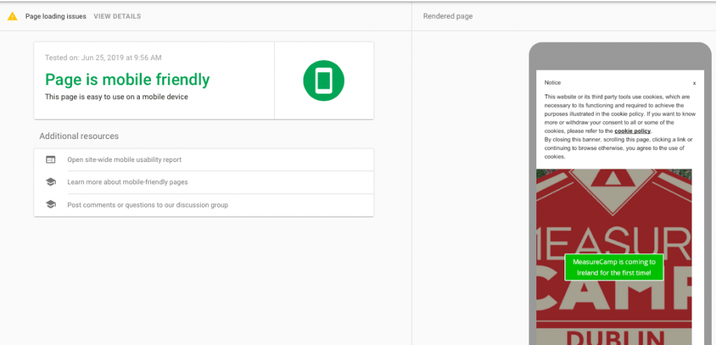 Google Mobile Friendly Test