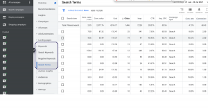 Search Terms Report
