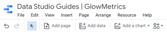 Add Page button on Google Data Studio the toolbar