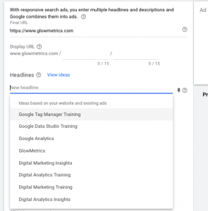 Responsive Search Ad Suggestions