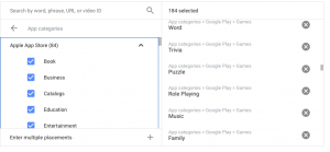 App Categories Exclusion