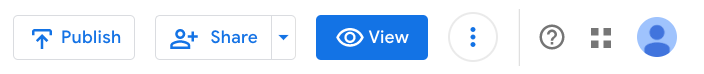 Publish Report Button in Data Studio