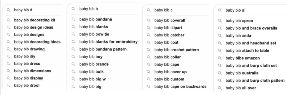 Comparing Google Autocomplete