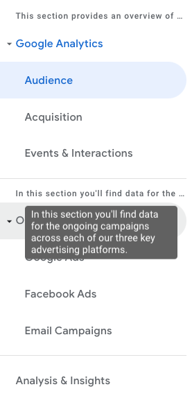 How Dividers and Headers appear to the end user on Data Studio.